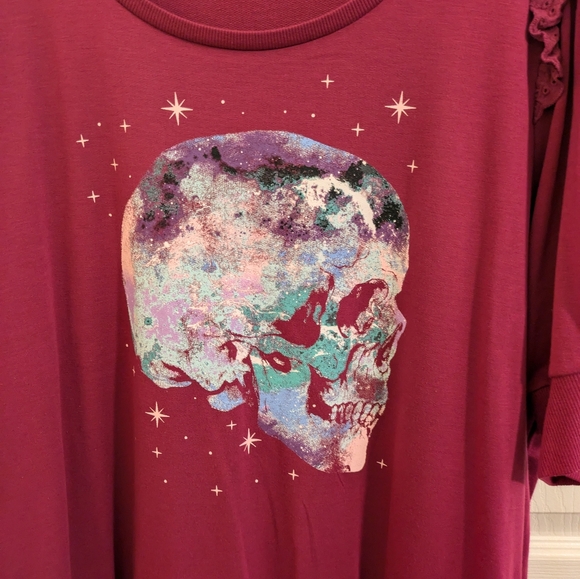 Torrid, pink,  light weight, French terry, short sleeve top, size 2X - Picture 2 of 13